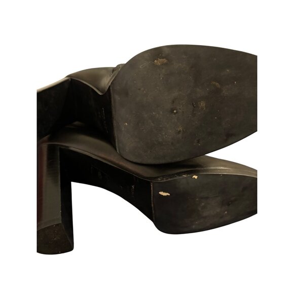 SPAZIO MODA Black Leather High Heel Ankle Boots Women Size 9.5 - Picture 7 of 14
